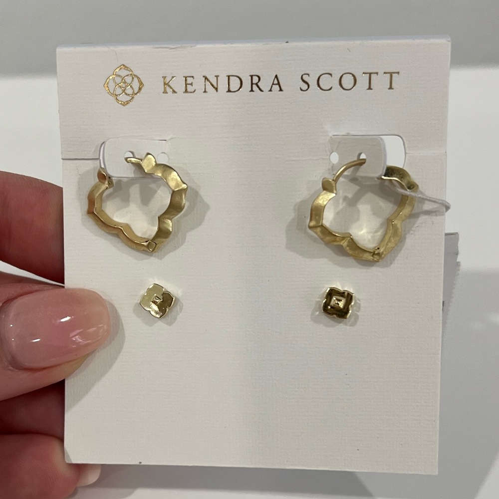 Kendra Scott Abbie Gold Studs and Huggies